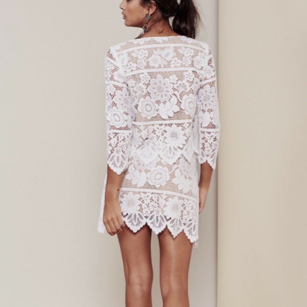 For Love & Lemons Gianna Miniskirt in White - Picture 2 of 8